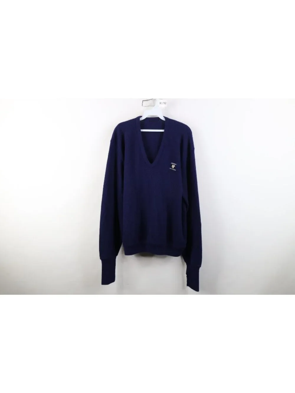 Vintage 70s 80s Mens XL Spell Out University of Toledo Knit V-Neck Sweater USA